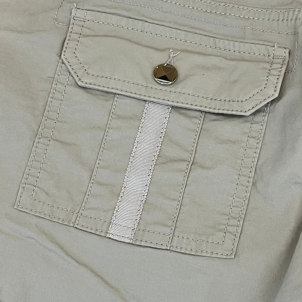 WHBM Pret-A-Play Size 2 Khaki Cargo Shorts Utlility Grosgrain Gorpcore 9" Inseam - Picture 7 of 9
